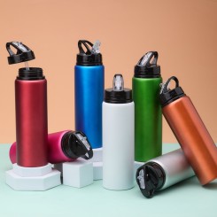 Garrafa Alumínio 800ml com Canudo Personalizada