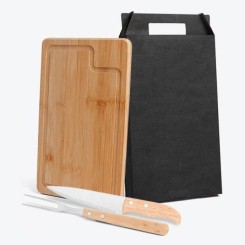 Conjunto de Churrasco com Cabo de Bambu Personalizado