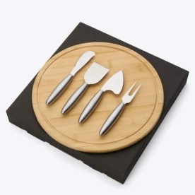 Conjunto para Queijo em Bambu e Inox Personalizado