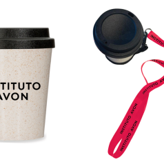 Copo Fibra de Arroz com Cordão Personalizado