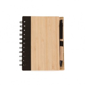 Caderno Papelão e Bambu com Caneta Personalizado