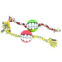 Bolinha Sorriso com Corda para Pets Personalizada