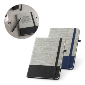 Caderno A5 em Palha e Canvas Personalizado