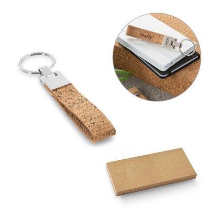 Chaveiro em cortiça e metal CORKS.Personalizado