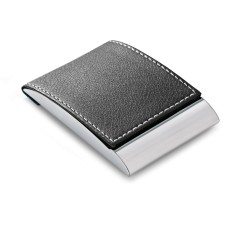 Porta Cartões em Metal e Couro Sintético Personalizado