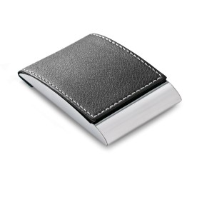 Porta Cartões em Metal e Couro Sintético Personalizado