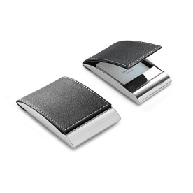 Porta Cartões em Metal e Couro Sintético Personalizado
