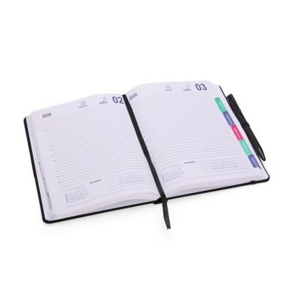 Agenda Diária 2026 em Linho Personalizada