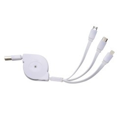 Cabo USB retrátil 3 em 1 Personalizado