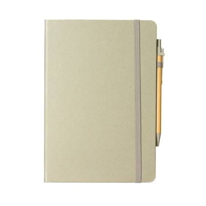 Caderneta com Caneta de Fibra de Arroz Personalizada