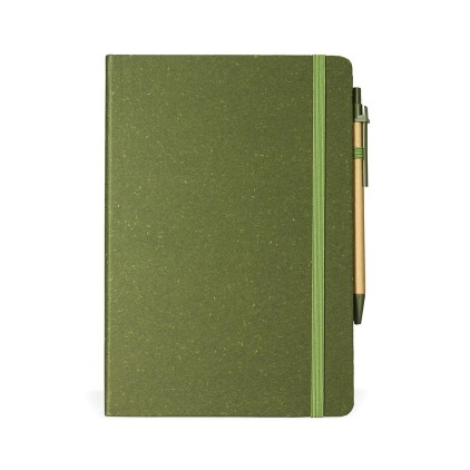 Caderneta com Caneta de Fibra de Arroz Personalizada