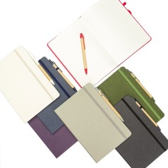 Caderneta com Caneta de Fibra de Arroz Personalizada