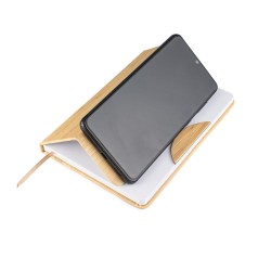Caderneta Estilo Bambu com Suporte de Celular Personalizada