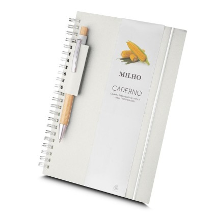 Caderno A5 Reciclado com Elástico Personalizado