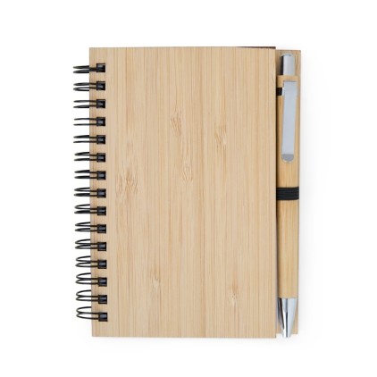 Caderno de Bambu com Caneta Personalizado