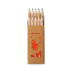Caixa com 10 Mini Lápis de Cor Personalizada