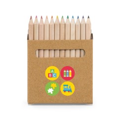 Caixa com 12 Mini Lápis de Cor Personalizada