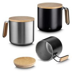 Caneca Térmica 330ml em Inox/Bambu Personalizada