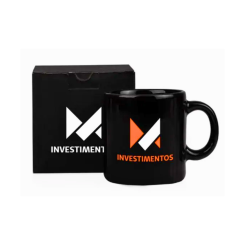 Caneca Cerâmica Preta 270ml Personalizada