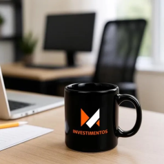 Caneca Cerâmica Preta 270ml Personalizada