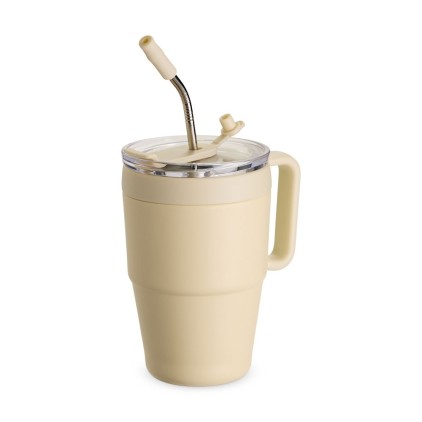 Caneca Térmica Inox com Canudo Personalizada