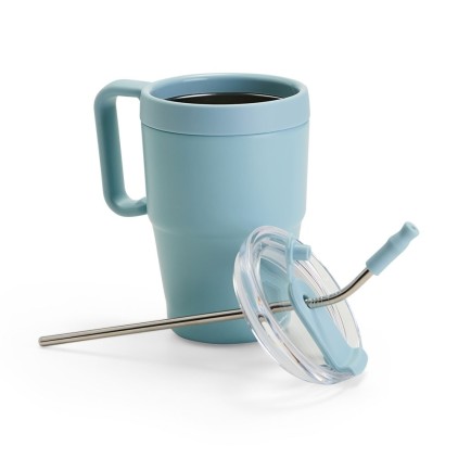 Caneca Térmica Inox com Canudo Personalizada