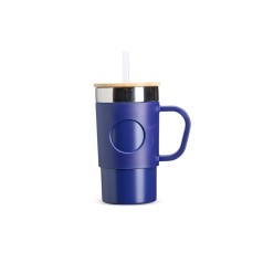 Caneca Térmica de Inox com Bambu Personalizada