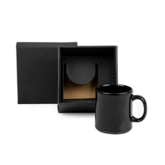 Caneca de Cerâmica Preta Personalizada