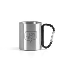 Caneca de Inox com Mosquetão Personalizada