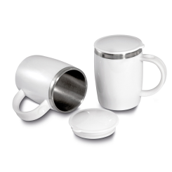 Caneca de Plástico com Inox Personalizada