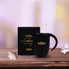 Caneca de Cerâmica Preta Personalizada