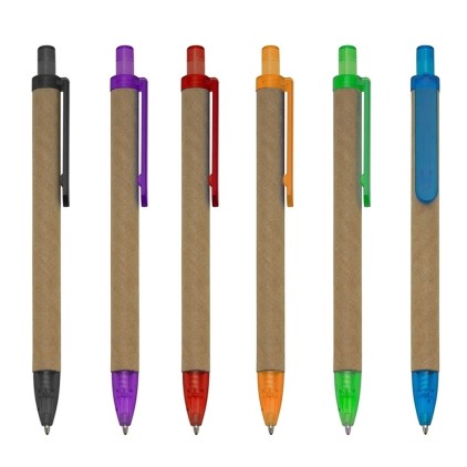 Caneta Ecológica Papelão com Logo Personalizada