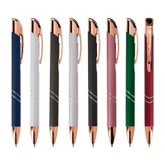 Caneta Metálica com Detalhes Plástico e Clique Personalizada