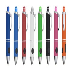 Caneta Metálica Touch Emborrachada