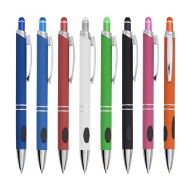 Caneta Metálica Touch Emborrachada