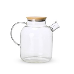 Chaleira de Vidro 1,8L com Tampa de Bambu Personalizada