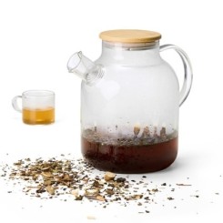 Chaleira de Vidro 1,8L com Tampa de Bambu Personalizada