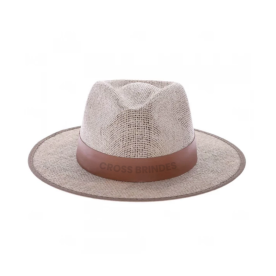 Chapéu de Juta com Couro Personalizado
