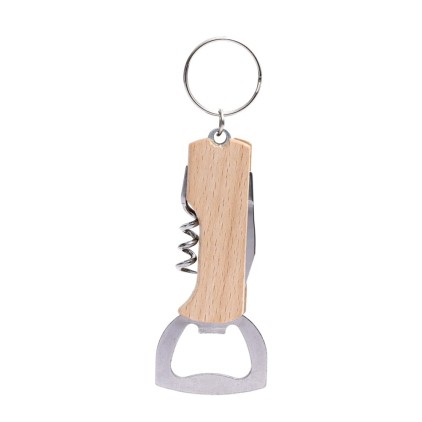 Chaveiro Abridor Multifunções em Madeira Personalizado