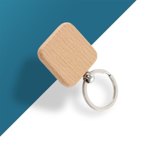 Chaveiro Madeira Quadrado Personalizado