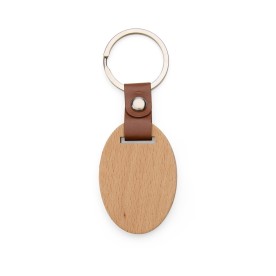 Chaveiro Madeira e Couro Sintético Personalizado