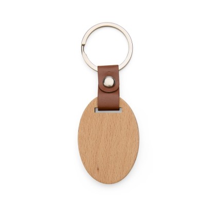 Chaveiro Madeira e Couro Sintético Personalizado