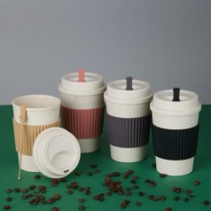 Copo Fibra de Trigo com Tampa Personalizado