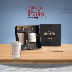 Kit Copo e Caneca em Fibra de Bambu Personalizado 