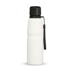 Garrafa Inox 800ml com Tampa Plástica e Cordão Personalizada