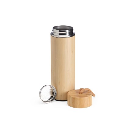 Garrafa Térmica Bambu e Inox 400ml Personalizada