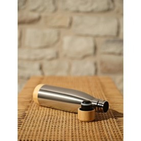 Garrafa Térmica Personalizada com Tampa de Bambu