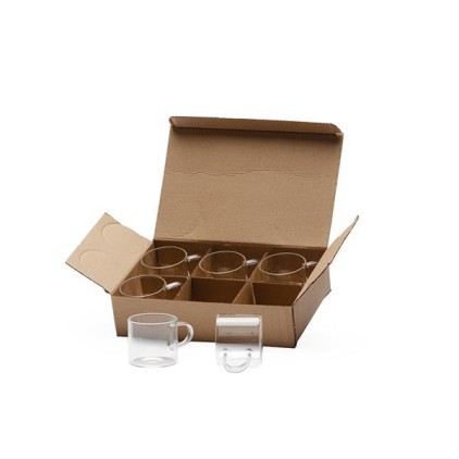 Kit 6 Xícaras de Vidro Borossilicato Personalizada