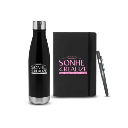 Kit Caderno, Copo e Estojo (Fone) Personalizado