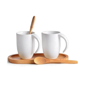 Kit Café/Chá com Canecas e Bandeja Personalizado